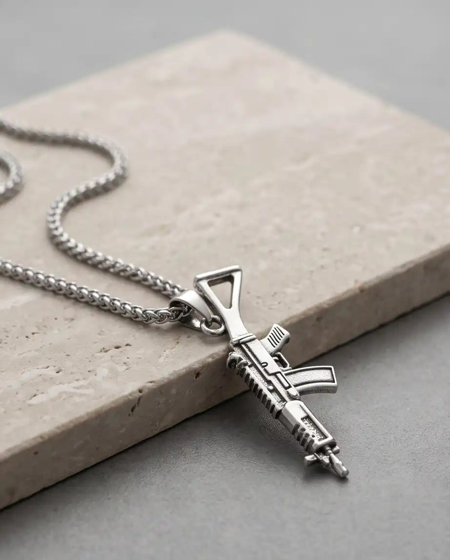 Tactical Carbine Rifle Weapon Pendant Box Chain