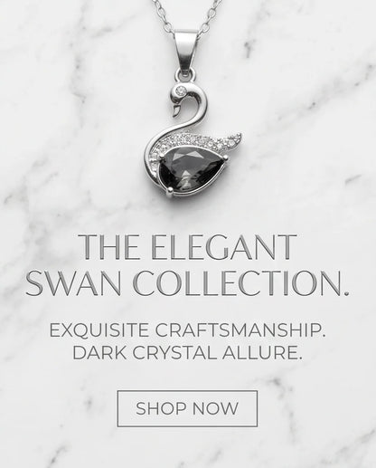 Silver Smoky Quartz Swan Pendant Necklace