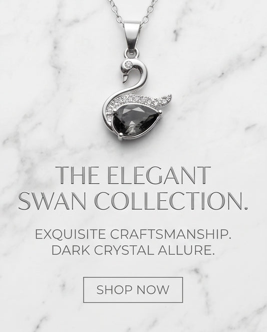 Silver Smoky Quartz Swan Pendant Necklace