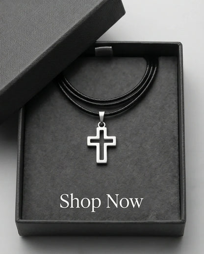 Silver Open Cross Pendant Necklace