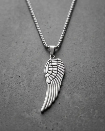 Feathered Angel Wing Pendant Box Chain
