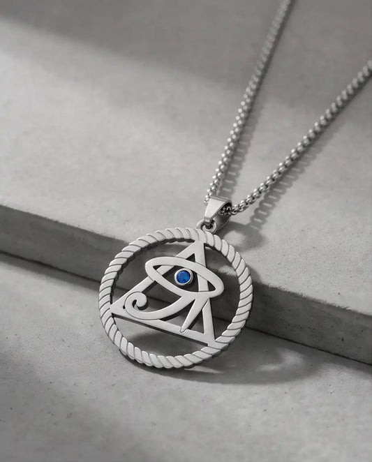 Mystic Eye Pyramid Rope Ring Pendant Box Chain