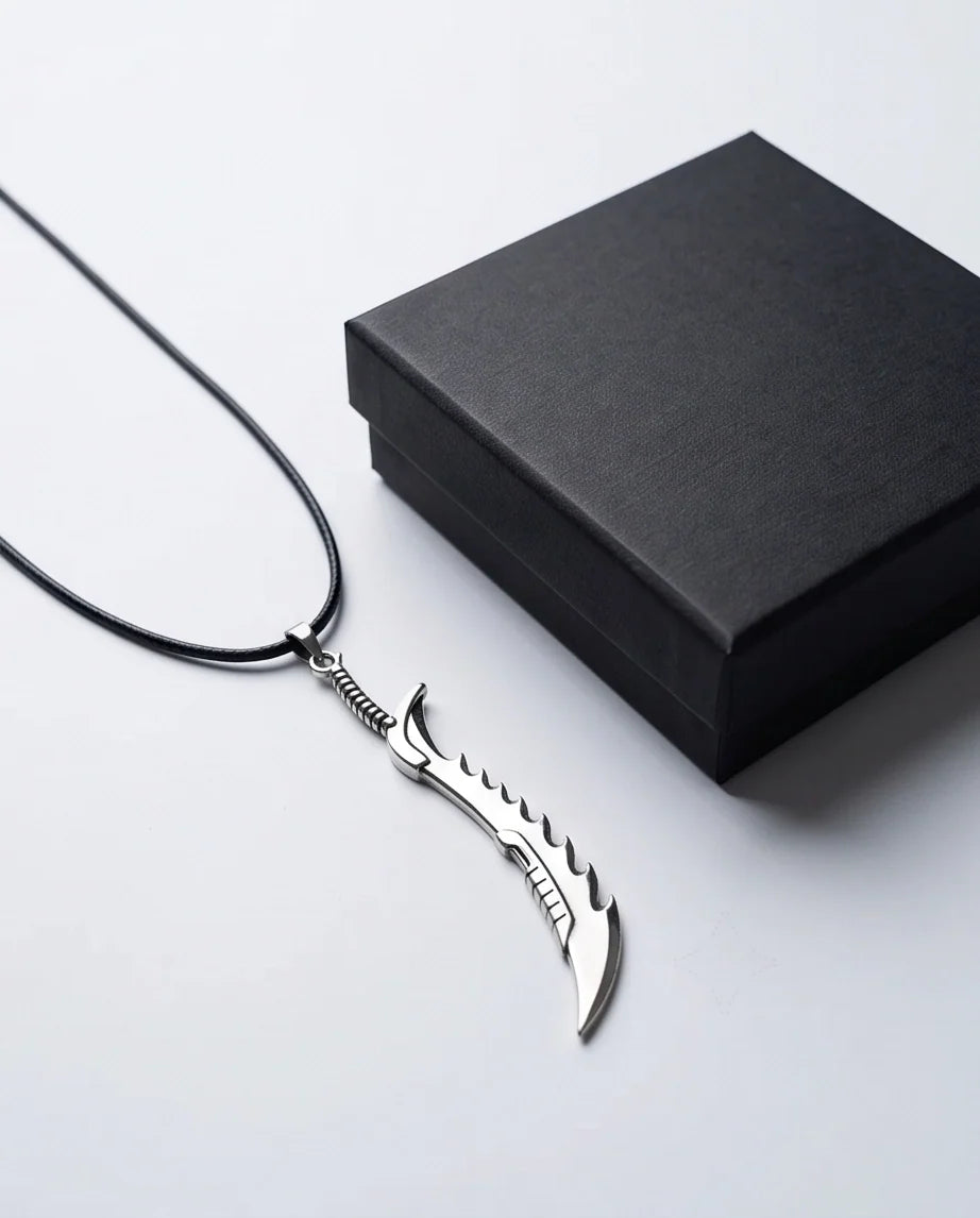 Serrated Scimitar Blade Pendant