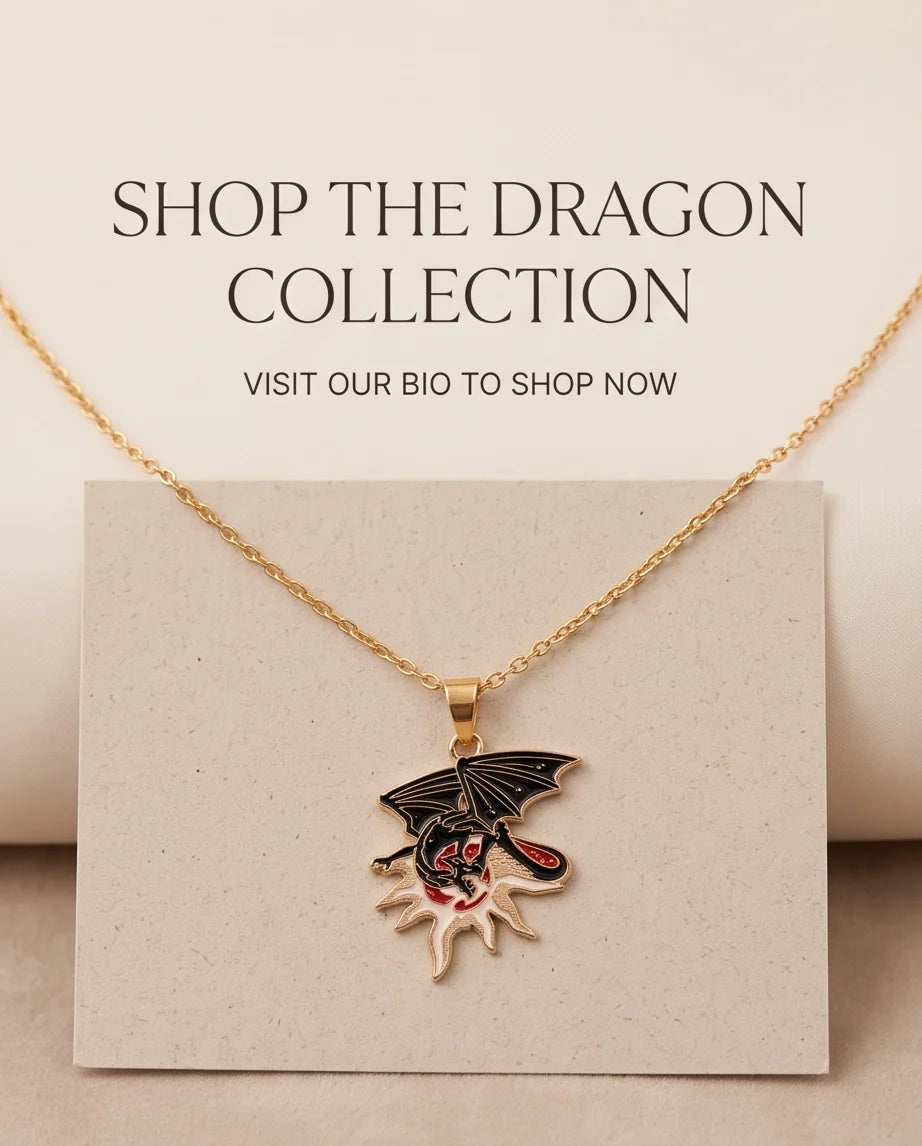 Gold Celestial Sun Dragon Enamel Pendant Necklace