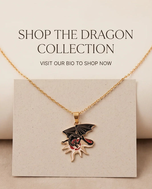 Gold Celestial Sun Dragon Enamel Pendant Necklace