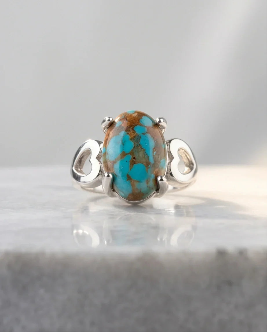 Earthborn Mosaic Turquoise Heart Ring