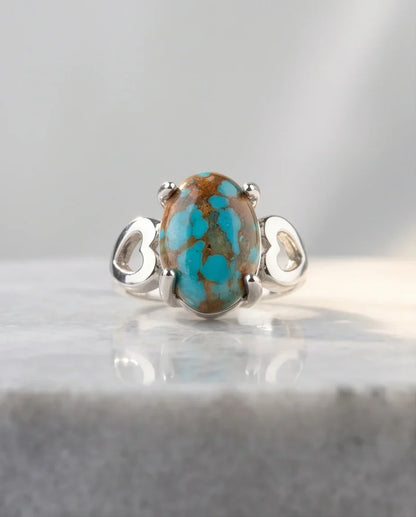 Earthborn Mosaic Turquoise Heart Ring