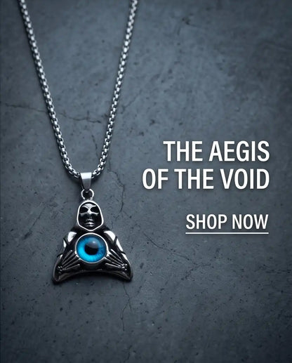 Blue Eye Hooded Reaper Pendant Box Chain