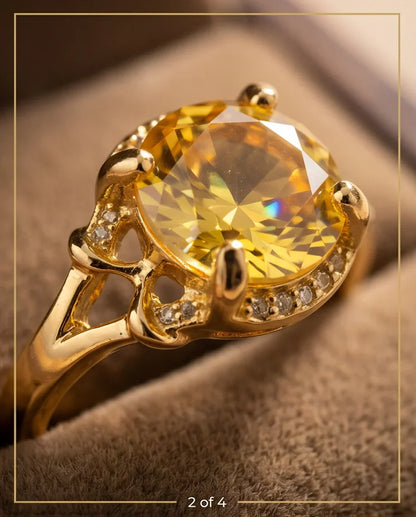 Golden Solis Citrine Filigree Ring