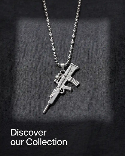 Tactical Sniper Rifle Weapon Pendant Box Chain