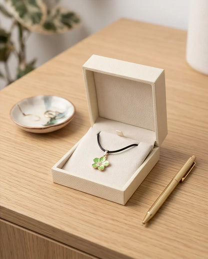 Gold and Light Green Blossom Necklace