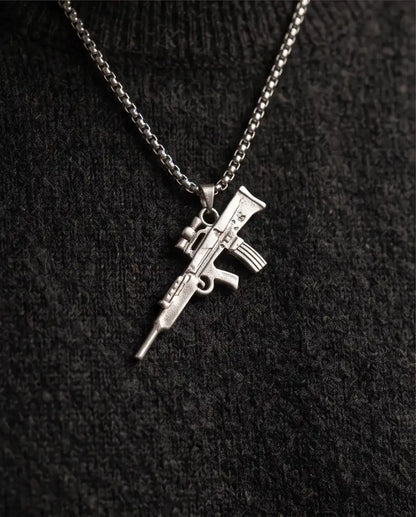 Tactical Sniper Rifle Weapon Pendant Box Chain