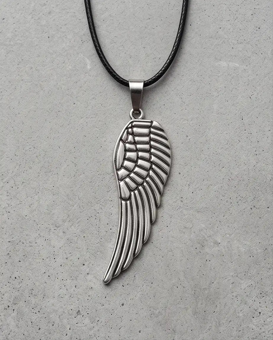 Feathered Angel Wing Pendant Box Chain