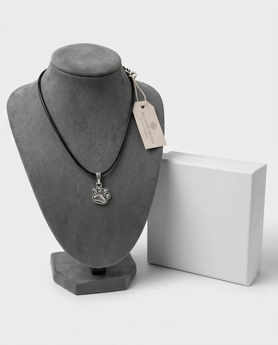 Silver Animal Paw Print Necklace