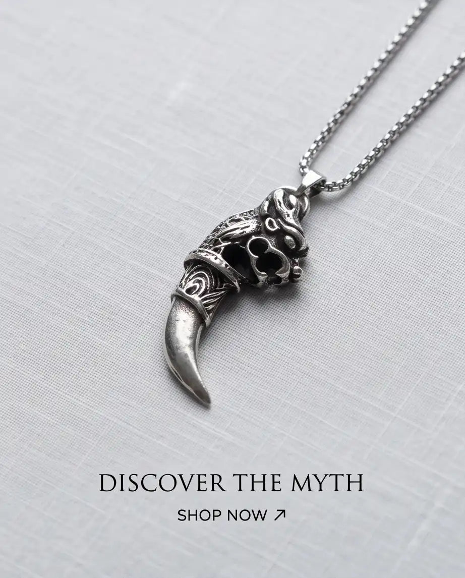 Mythical Dragon Tooth Pendant Box Chain