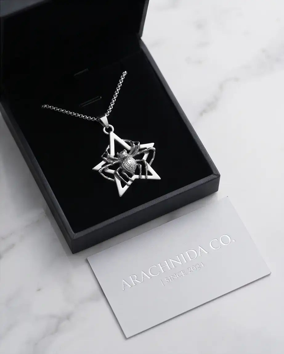 Gothic Spider Star Pendant Box Chain