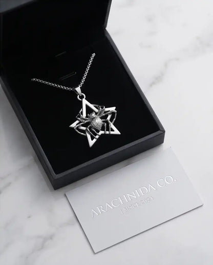 Gothic Spider Star Pendant Box Chain