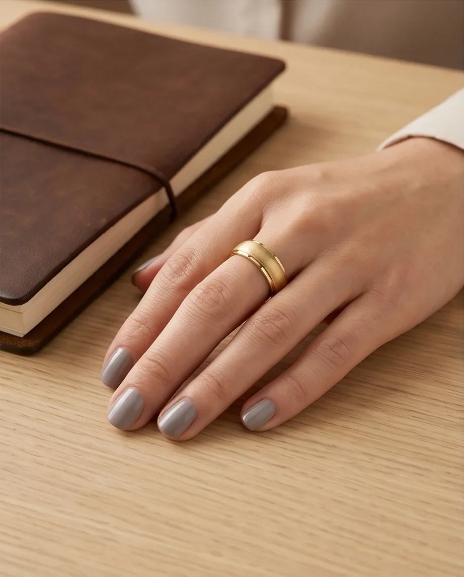 Classic Brushed Gold Band Ring