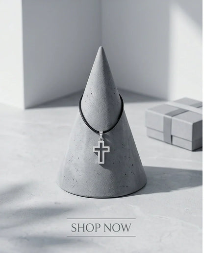 Silver Open Cross Pendant Necklace