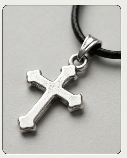 Silver Gothic Flared Cross Necklace