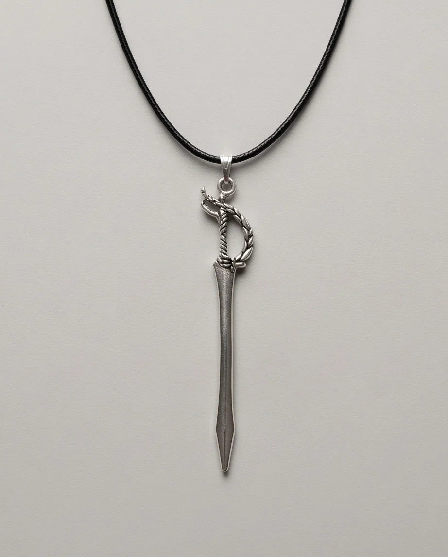 Silver Saber Pendant Necklace