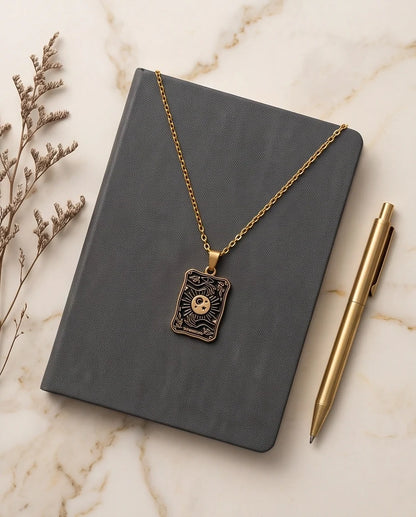 Gold "The Magician" Tarot Card Pendant Necklace