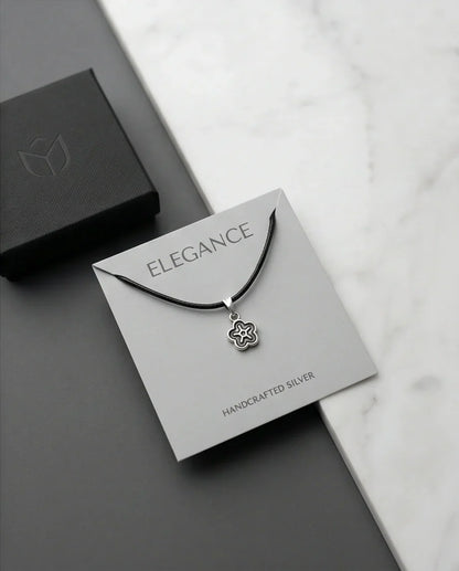Silver Retro Concentric Blossom Necklace
