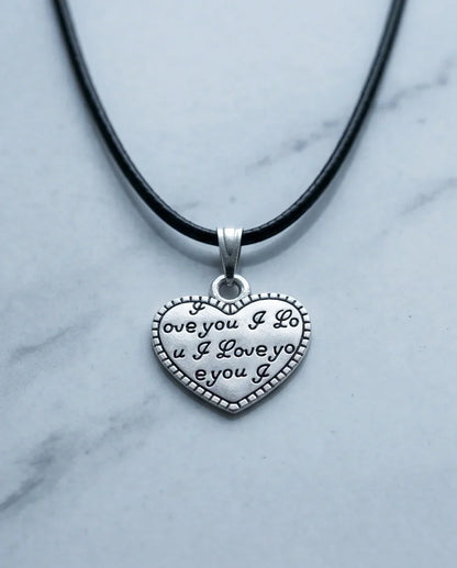 The Sweet Confession: Engraved Heart "I Love You" Pendant Necklace