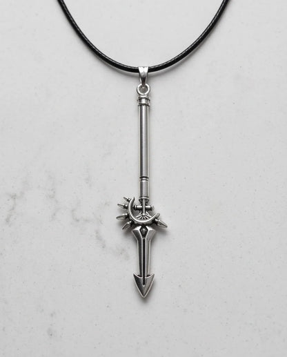 Spiked Crescent Spearhead Pendant Necklace