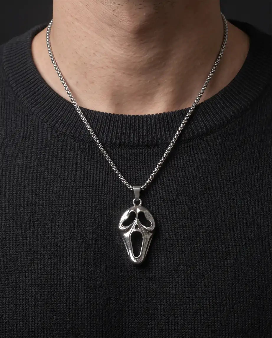Ghostface Horror Movie Mask Pendant Box Chain