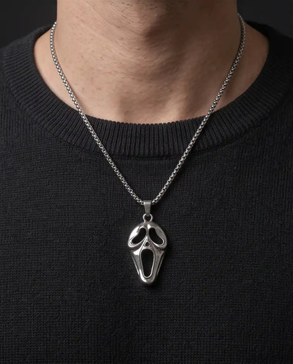 Ghostface Horror Movie Mask Pendant Box Chain