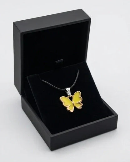 Golden Glow Butterfly Pendant Necklace
