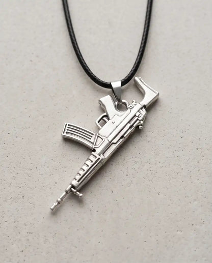 Modern Assault Rifle Weapon Pendant Box Chain