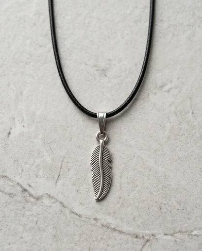 Silver Minimalist Plume Feather Necklace