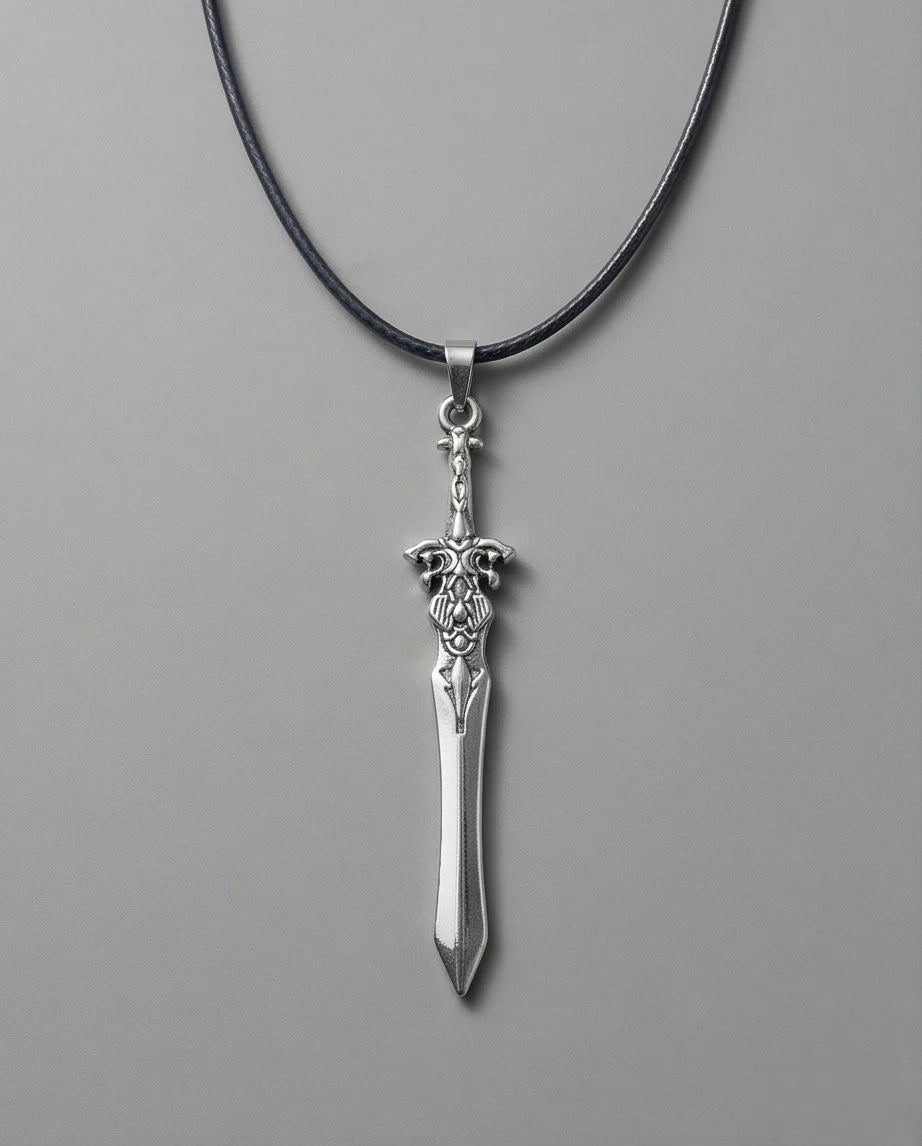 Vintage Silver Sword Pendant Necklace