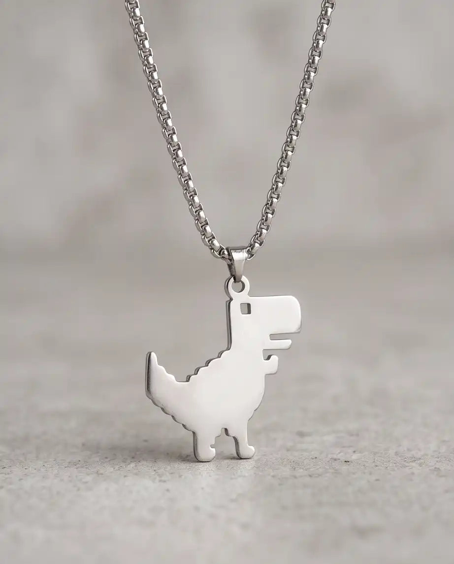 Offline T-Rex Dinosaur Game Pendant Box Chain