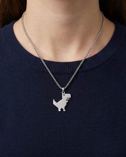 Offline T-Rex Dinosaur Game Pendant Box Chain