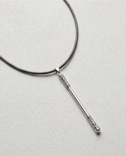 Carved Staff Pendant Necklace