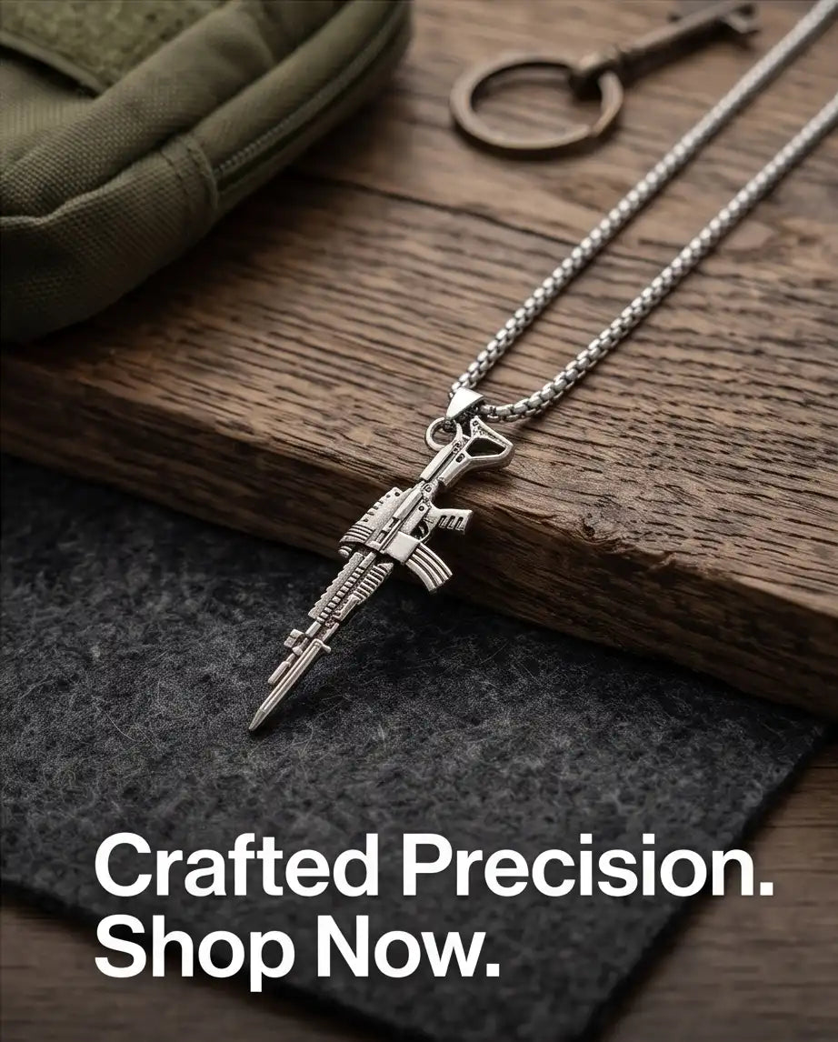 Tactical Short-Barreled Rifle Weapon Pendant Box Chain