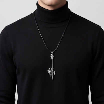 Winged Halberd Spear Necklace