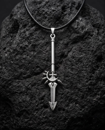 Spiked Crescent Spearhead Pendant Necklace