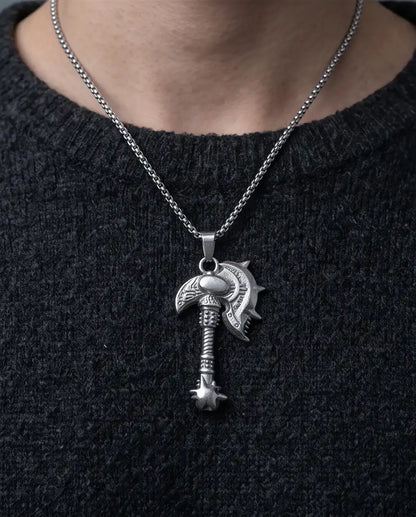 Battle Axe War Hammer Pendant Box Chain