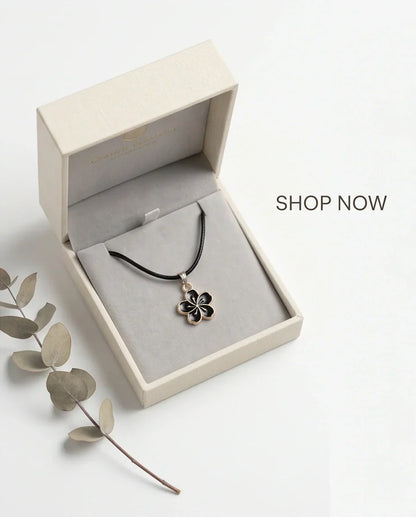 Gold and Black Cherry Blossom Necklace