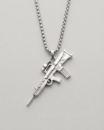 Tactical Sniper Rifle Weapon Pendant Box Chain