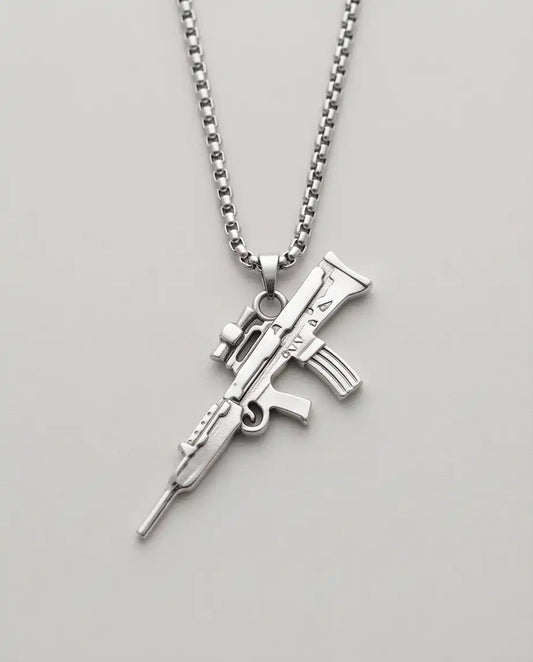 Tactical Sniper Rifle Weapon Pendant Box Chain