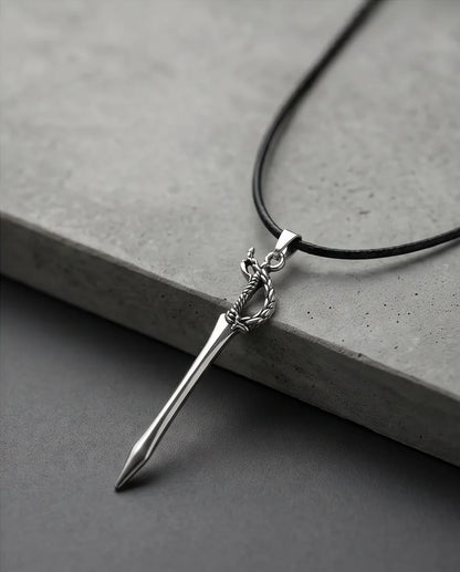 Silver Saber Pendant Necklace