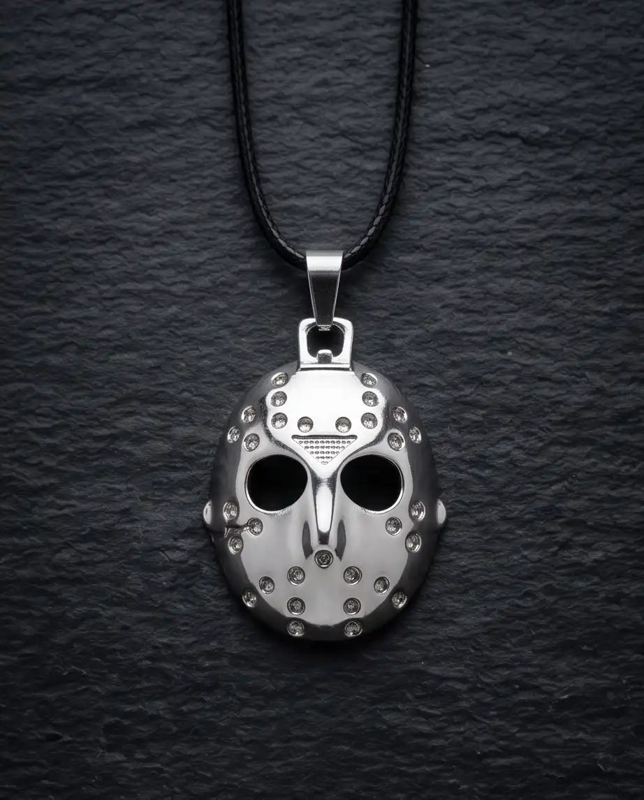 Jason Voorhees Hockey Mask Pendant Box Chain