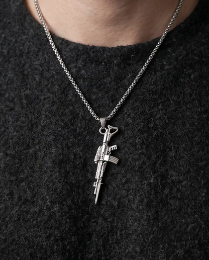 Tactical Short-Barreled Rifle Weapon Pendant Box Chain