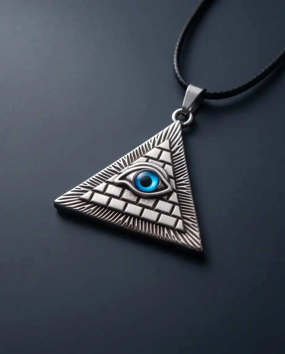 All-Seeing Eye Pyramid Pendant Box Chain