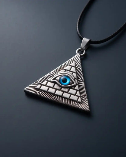 All-Seeing Eye Pyramid Pendant Box Chain